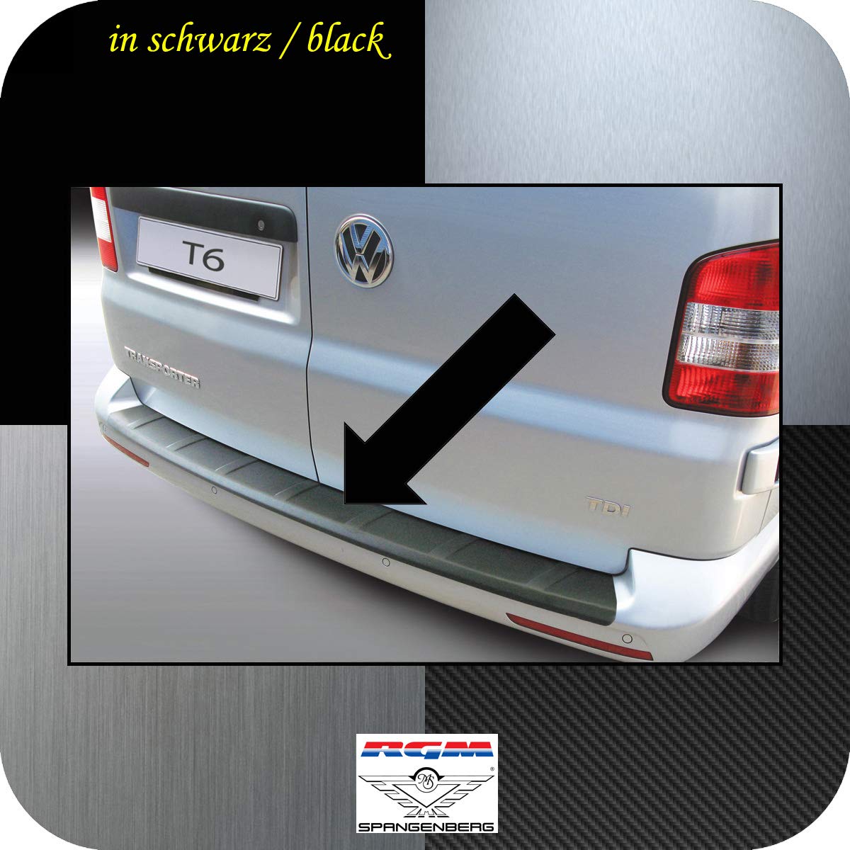 Surface de larticle nervurée RBP875 RGM Protection de seuil de Chargement pour Volkswagen VW T6