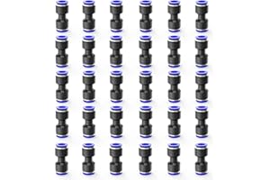 EterMutable 30Packs Straight 1/4"OD Push to Connect Fittings,Air Line Fittings and Hose Kits for Quick Connect Applications