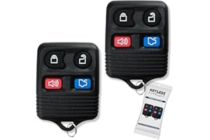 KeylessPros 4-Button Keyless Entry Remote Key Fob Replacement, Compatible with Ford Edge Mustang Focus Explorer Taurus, Lincoln, Mercury, Mazda, CWTWB1U345, CWTWB1U331 (2-Pack)