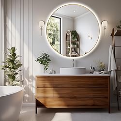 Niccy 44" LED Backlit Round Mirror for