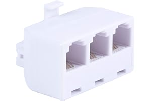 Power Gear Telephone Triplex Adapter, 4-Wire Design, Home or Office, Compatible with Answering Machines, Modems, Fax Machines, All Brands, RJ14, RJ11, White, 76160