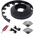 Landscape Edging, 40' 2" Tall Garden Edging with Scissors, Lawn Edging with 36 Garden Spikes and 2 Connectors, Heavy Duty PP&PE Material Edging for Landscaping, Garden, Lawn, Black