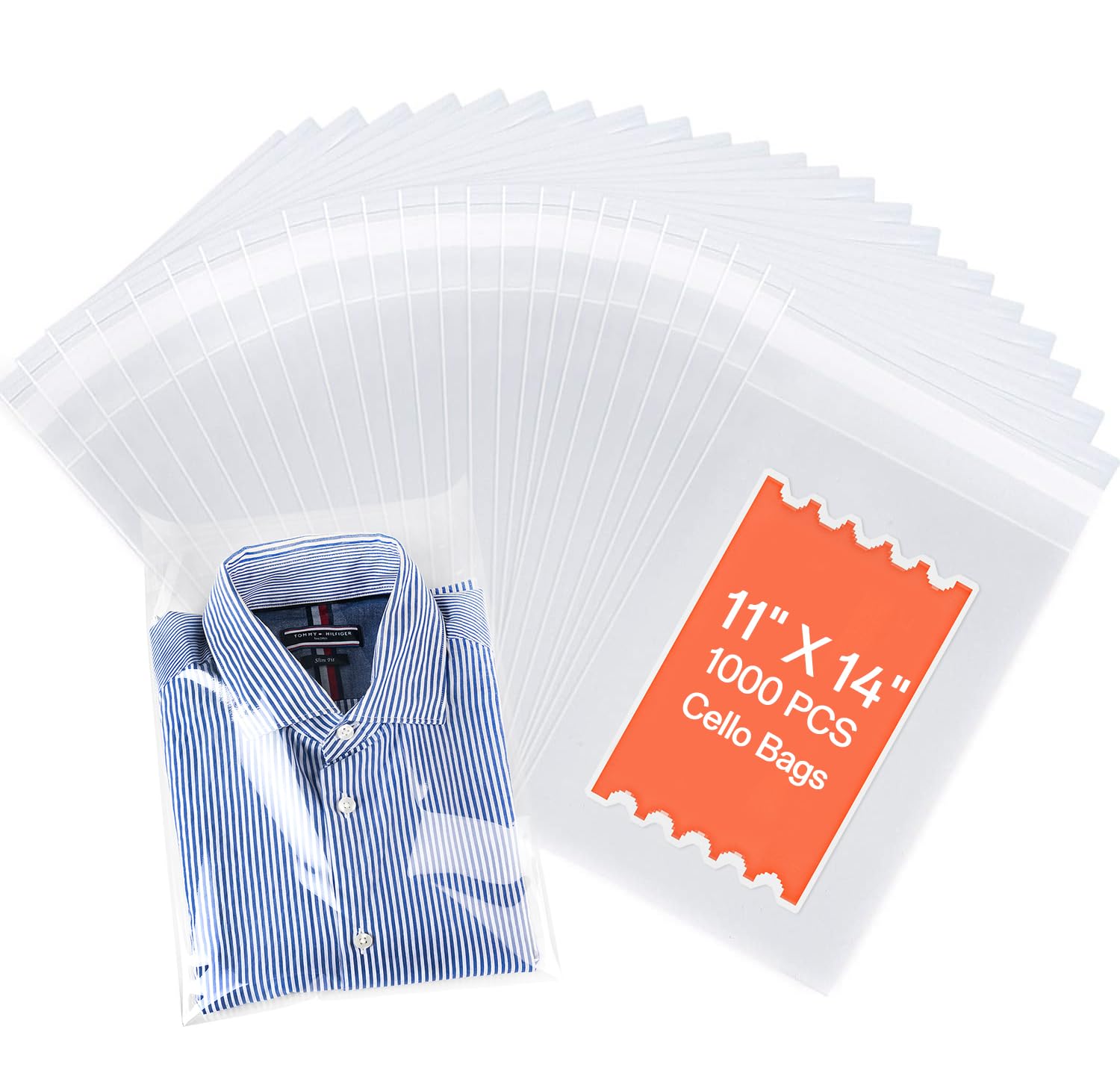 Photo 1 of joybest 1000 Pcs - 11 x 14 Inch Clear Resealable Cello Cellophane Bags, Plastic Self Sealing Polypropylene Bag for T Shirts, Photos, Documents, Prints