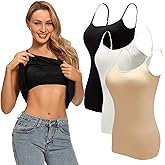Ibeauti Womens Camisoles Tops with Built in Padded Bra Basic Breathable Tank Top