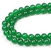MJDCB 7A Natural Green Agate Round Stone Loose Beads for Necklace Bracelet Charms Jewelry Making 15"(4mm)