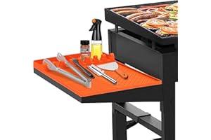 EddHomes Silicone Grill Side Shelf Mat for Blackstone BBQ Grill, 3 in 1 Silicone Spatula Mat with Drip Pad, Silicone Grill Side Shelf Table Mat for BBQ Spatula Tools
