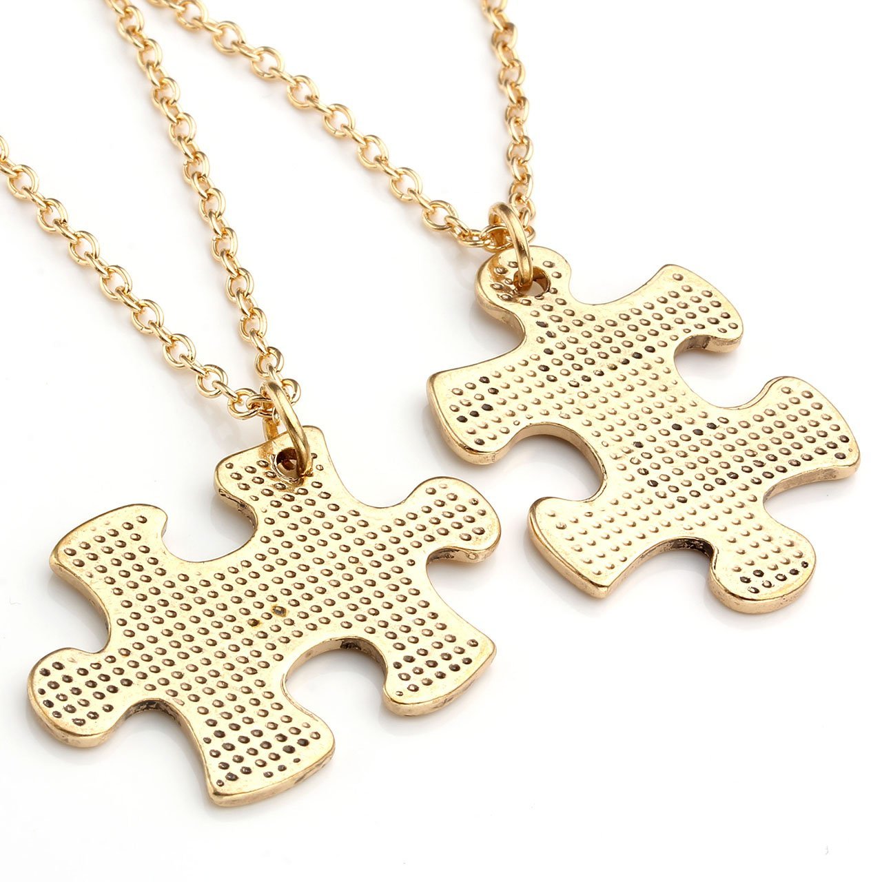 JOVIVI 2pc You Are My Person Puzzle Alloy Pendant Necklace Jewelry Set - Valentines Day Best Friend Gift