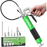 TaskStar Grease Gun Kit 8000 PSI Heavy Duty, 14 oz Capacity, 5 Grease Tips | Pistol Grip Grease Gun with 18" Flexible Hose, 6-Jaw Quick Release Coupler, for Tractor, Marine, Automotive &amp; Heavy Equipment