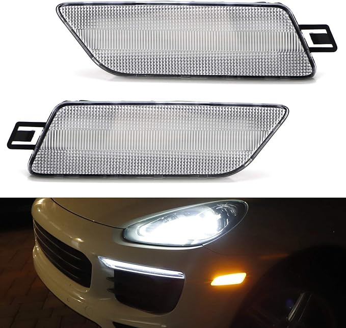 iJDMTOY Clear Lens Amber Full LED Bumper Side Marker Light Kit