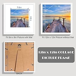 Hongkee 12x12 White Picture Frame set of 3, Made of