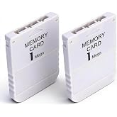 Pomya Game Console 1MB Memory Card for PS1 High Speed Game 1 Mega Video Game Console, for Classic Gaming System Replacement Memory Card (2 Pieces)