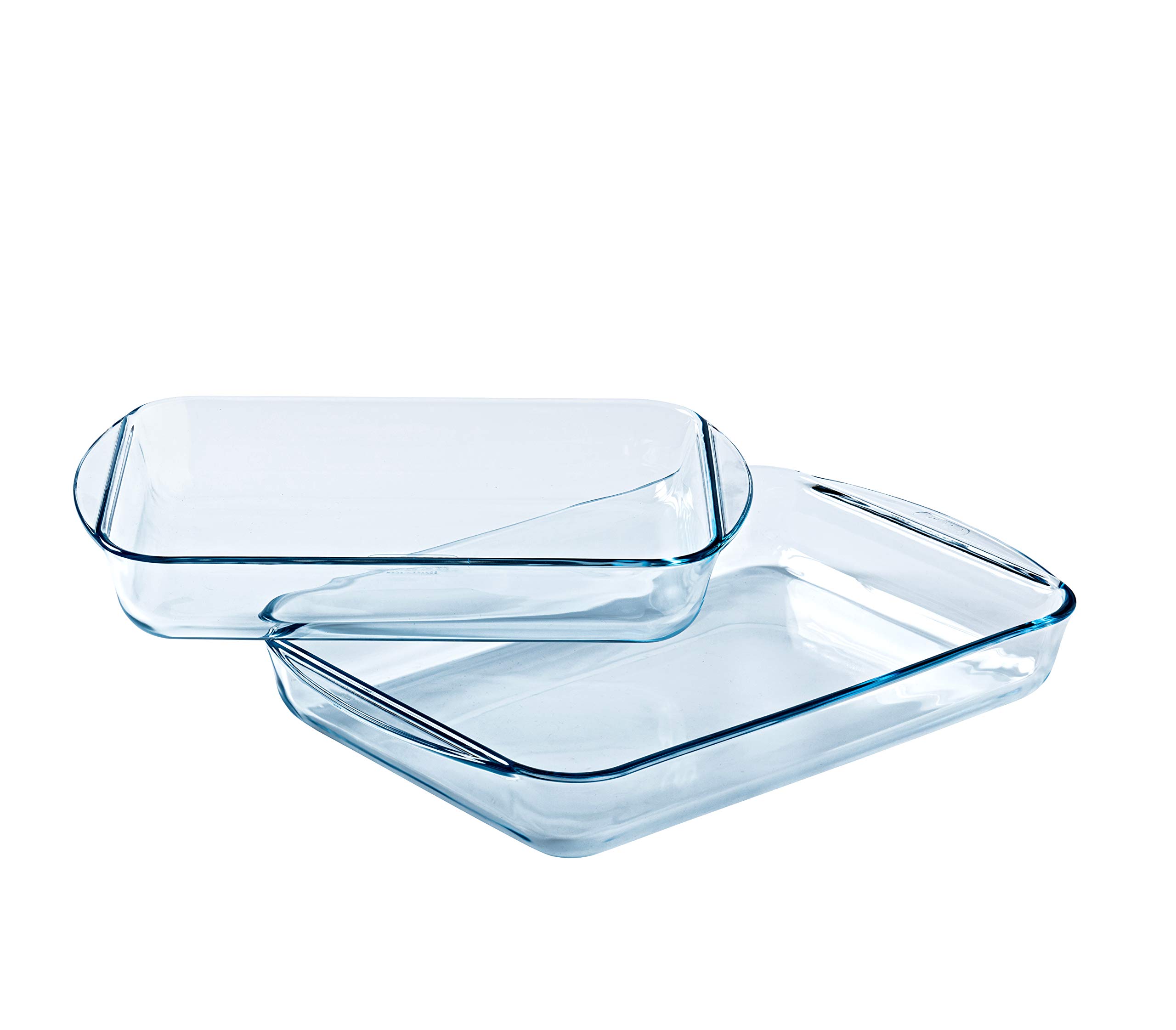 Pyrex® - Essentials - Set of 2 Rectangular Glass Lasagne Dishes (35 x 23 cm, 40 x 27 cm)