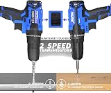 Qimu 21V Cordless Drill Set 25+1 Torque 2-Speed 40NM Battery Fast Charger Case view 4