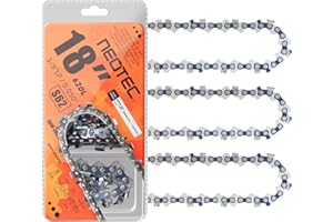 NEO-TEC 18 Inch Chainsaw Chain 3 Pack - S62-0.050" Gauge, 3/8"LP Pitch, 62 Drive Links Fit for Poulan, Kobalt, Echo, Ego, Greenworks Chainsaw and More
