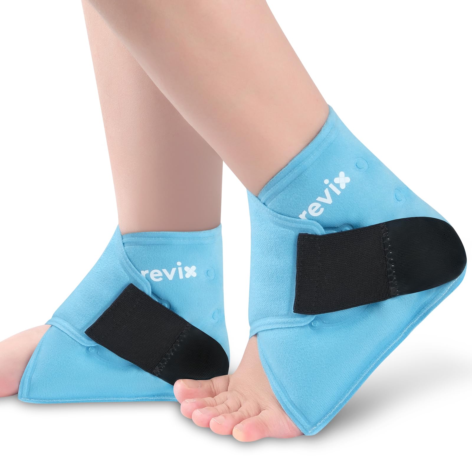 Photo 1 of REVIX Ankle Ice Pack Wrap – Reusable Gel Cold Compression for Foot Discomfort, Ice Wrap for Feet Swelling and Recovery, Plantar Fasciitis, Achilles Tendonitis, and Sprained Ankles, 2 Packs