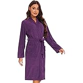 Orrpally Women Kimono Robes Lightweight Terry Cloth Bathrobe Knee Length Bath Robe
