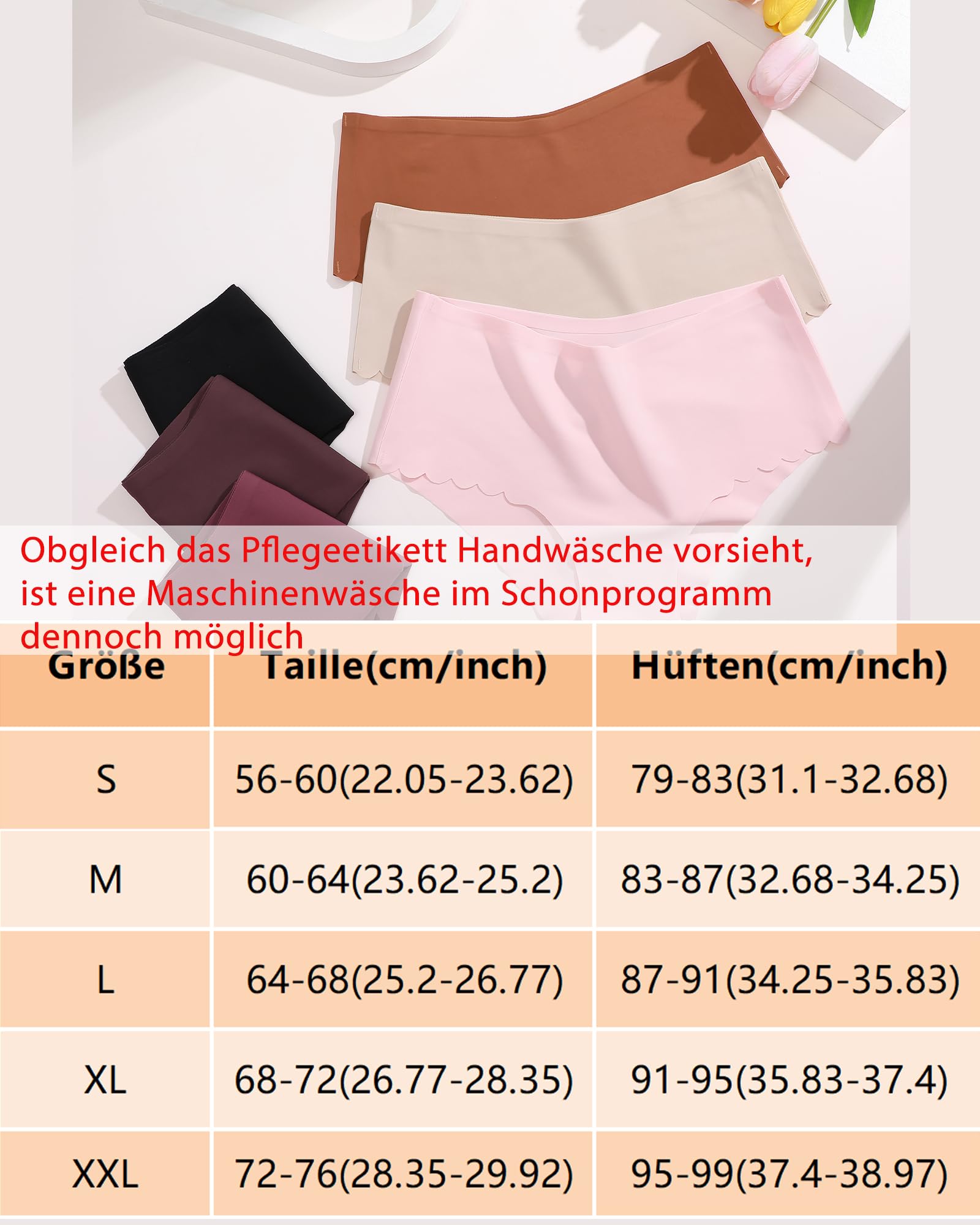 Sth Big Unterhosen Damen Nahtlose Hohe Taille Seamless Slips Damen High Waist Unterwäsche Frauen Bequem Hipsters Pantys Ohne Abzeichnen Taillenslip Nahtlos Underwear Women Slips Mehrpack 6 6