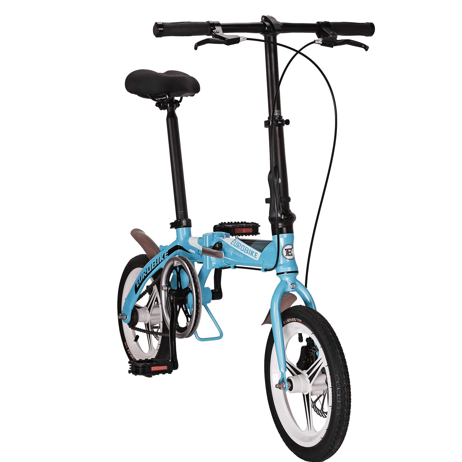 Eurobike Folding Bike 14quot; Mini Aluminum Alloy Travel Lightweight Portable Foldable Bicycle one 