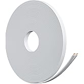 HiFind Premium 16 Gauge Flat Speaker Cable Wire 75 Ft White, OFC Electrical Low Voltage Audio Wire 16/2 AWG, Thin&Flexible PVC CL2 in Wall Rated Outdoor for Home Theater, Car Stereo, Automotive