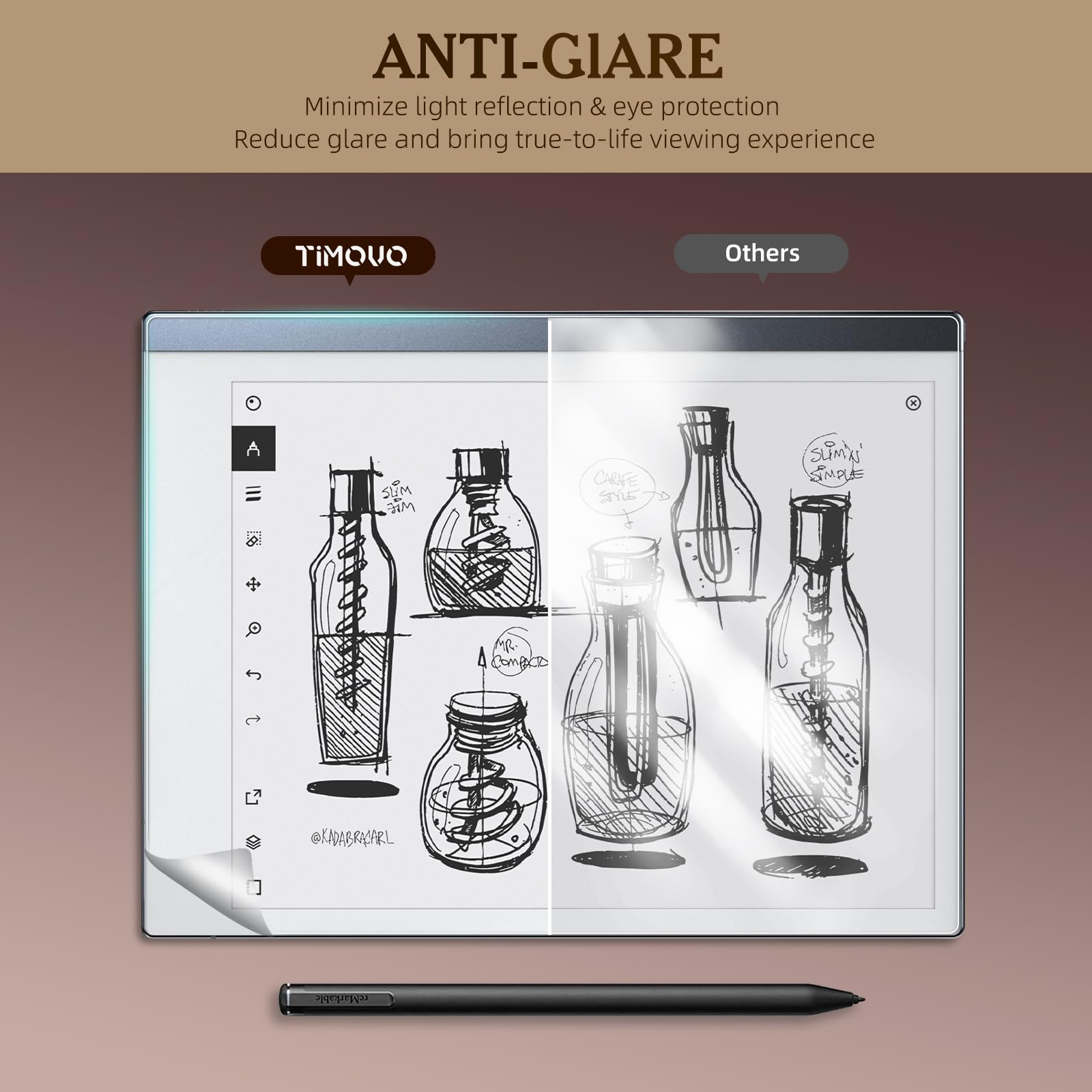 TiMOVO 2 Pack Paper Screen Protector For Remarkable 2 Tablet, Matte PET