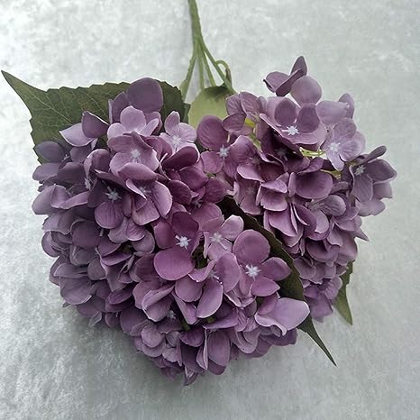 Amazon 結婚用 フェイクフラワー 紫陽花 5輪 造花 ブーケ 室内 ダイニング 枯れない 卓上 お世話のいらない おしゃれ 新学期 ブライダル ブライダル バースデー インテリア飾り 花園 パープル 造花 オンライン通販