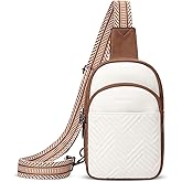 WILLSOLUNA Leather Crossbody Bags for Women Small Sling Bag Anti Theft RFID Chest Purse Fanny Pack for Travel