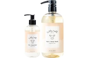 TUBBY TODD Hair + Body Wash - Baby Shampoo and Body Wash - Gentle, Natural Baby Was for Newborns, Babies, and Toddlers - Non-Toxic and Hypoallergenic - Fragrance-Free, 2 Pack, 8.5oz & 25oz