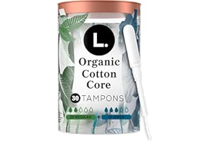 L. Cotton Tampons Regular/Super Absorbency Multipack, Contains an Organic Cotton Core, Made Without Synthetic Pesticides, or 