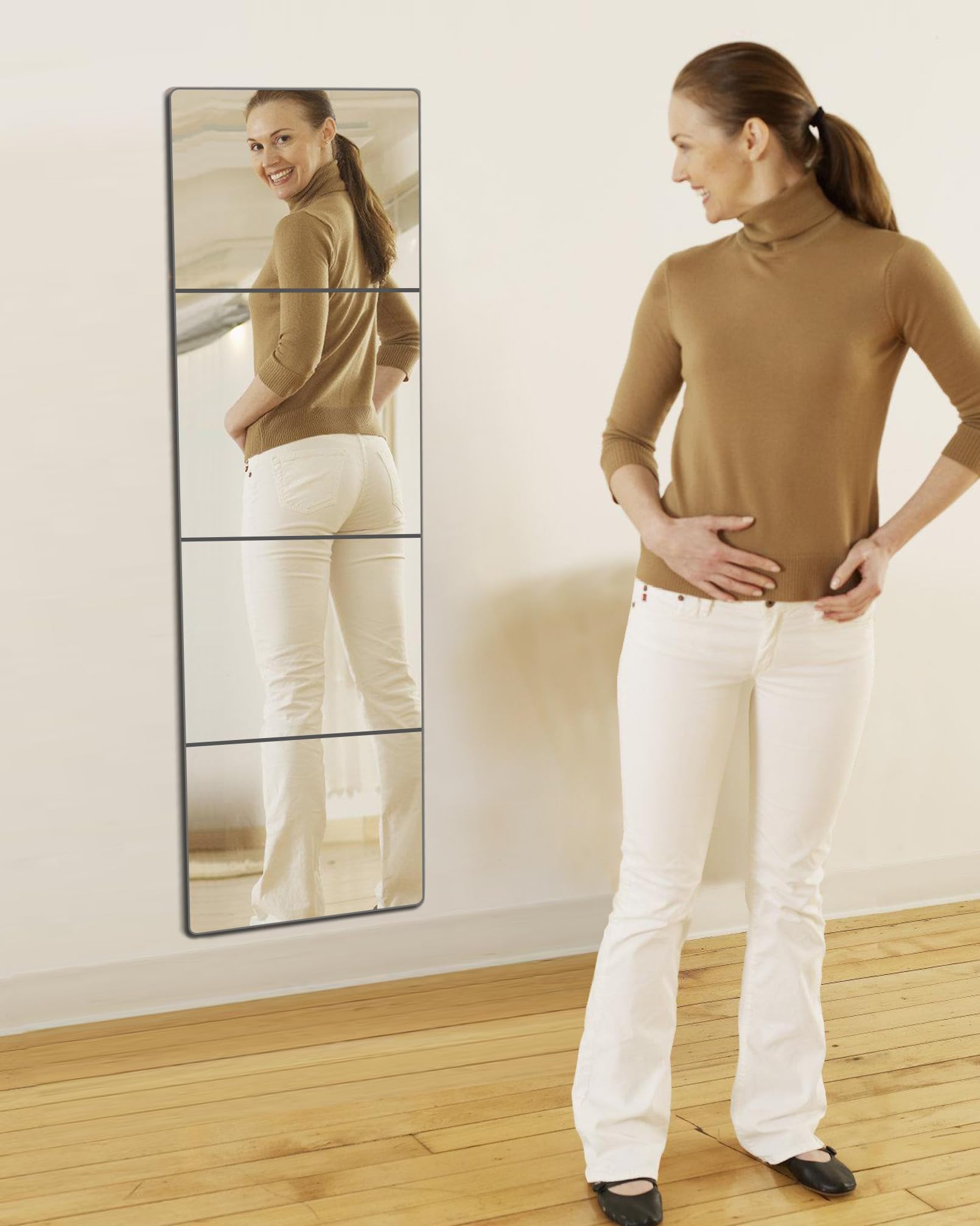 Photo 1 of Kids Safety Shatterproof Mirror For Wall, Mirror Tiles, Made of Unbreakable Acrylic, Thick 0.12",4 Pack 12"x12", Bedroom Door Closet Mirrors, Plexiglass, Living Room Mirrors, Glassless Mirro for Kids