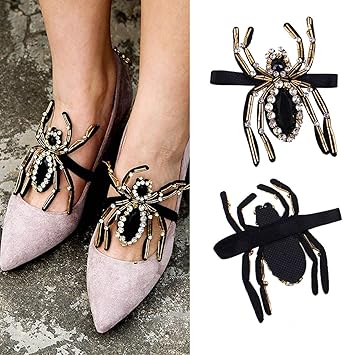 Amazon Co Jp Numblartd スパイダー ラインストーン シューフラワー シューストラップ バンド 手作り フラット ハイヒール パンプス ホルダー Diy 靴 デコレーション チャーム 女性用 ホーム キッチン