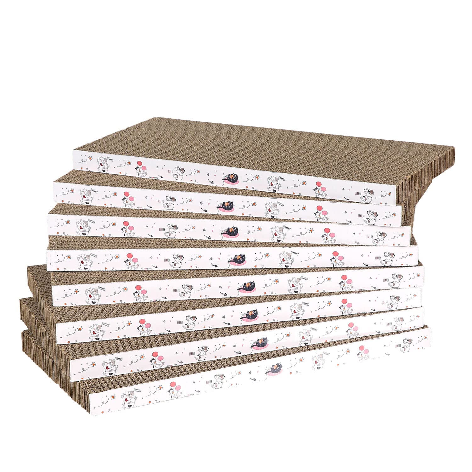 Photo 1 of 8 Packs in 1 Cat Scratch Pad, Cat Scratcher Cardboard,Reversible,Durable Recyclable Cardboard, Premium Scratch, Suitable for Cats to Rest, Grind Claws and Play