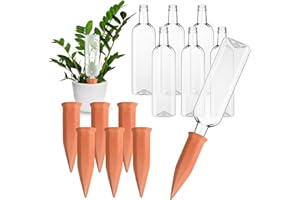 Dandat 12 Pcs 34oz Plant Watering Devices Include Terracotta Self Watering Spikes with 1000ml Plastic Bottles Slow Release Vacation Insert Automatic Plant Waterer Self Water Planter for Garden