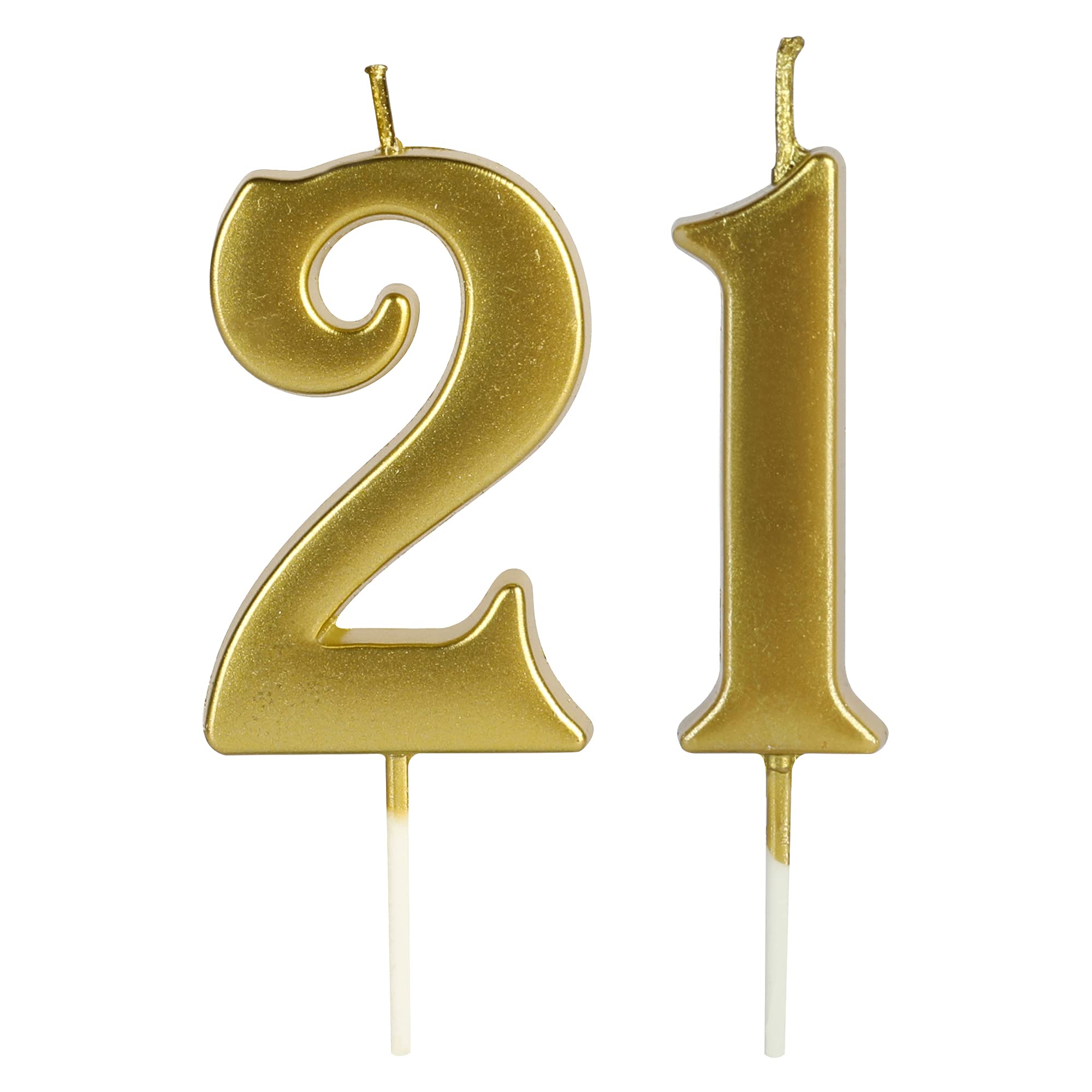 Photo 1 of *MINOR DAMAGE - USED*
Gold 21st &12th Birthday Number Candles for Cake, Number 21 12 1 2 Glitter Candle Party Anniversary Cakes Decoration for Kids Women or Men