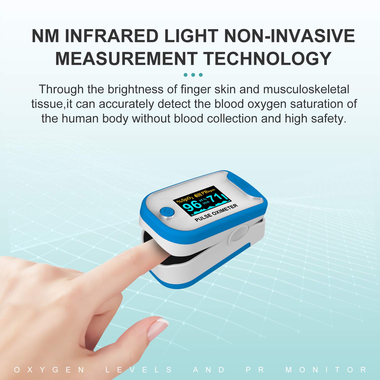 Salonia Upgraded Fast Reading Oxygen Monitor Large Oled Screen Finger Pulse Meter Professional Multidirectional Display Heart Rate Tracker For Home