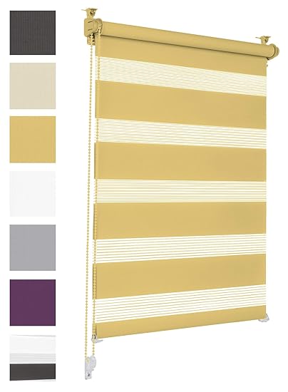 Doppelrollo Klemmfix ohne Bohren 70cm x 130cm Beige Duo Rollo Klemmrollo Sonnenschutzrollo Fensterrollo für Fenster & Türen Z