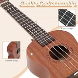 Dripex 23 Inch Concert Ukulele Natural Wood with Beginners Kit view 3
