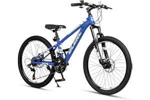 Glerc 20 24 Inch Kids Bike, Kids Mountain Bike for Boys and Girls Ages 6-14, 21-Speed Skyline Bicycle with Front Suspension a
