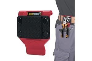 MELOTOUGH Magnetic Tool Holder, N48 Strong Magnetic Belt Clip for Nails, Screws, Drill Bit, Wrenches, Screwdrivers, Hammer, Sockets and Other Metal Tools and Hardware - Fits Up to 2.7" Belt