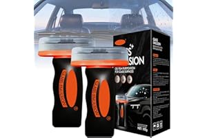 STRAY POET 2PCS Glass Oil Film Remover for Car,Roll-On Glass Compound with Cleaning Board,Removes Oil Film & Smudges,Universal Anti-Rain Fog BrushOil Film Remover for Car Windshields and Windows(100g)