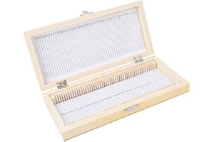 Microscope Slide Storage Box, Holds 50 Prepared Specimens in Wooden Case, Protects Glass Slides from Damage, Ideal for Labora