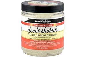 Aunt Jackie's Flaxseed Recipes Don't Shrink Elongating Hair Curling Gel for Natural Curls, Coils and Waves, Helps Prevent Dryness and Flaking, 15 oz