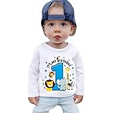 First Birthday Shirt Baby Boys One Year Old Tops 1st Birthday T-Shirt Cotton Long Sleeve Clothes Outfit