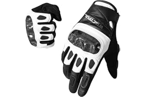WTACTFUL Goatskin Leather Carbon Knuckle Motorcycle Gloves for Ultimate Protection and Comfort