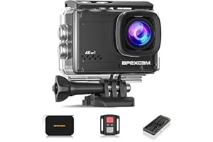 Apexcam 4K 60FPS 64MP WiFi EIS Action Camera Underwater Waterproof Camera Sports Camera Camcorder Ultra HD 40M 2.4G Wireless 