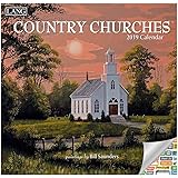 Lang Country Churches Calendar 2019 Set - Deluxe 2019 Bill Saunders Lang Church Wall Calendar Bundle with Over 100 Calendar Stickers (Church Office Decor and Supplies)