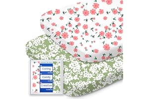 TotBasic Premium Stretchy Bassinet Cradle Sheets (2-Pack) -Hypoallergenic, Silky Comfort, Buttery Soft, Calming Effect, All-S