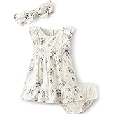Gymboree baby-girls And Newborn Dress With Diaper Cover and Headband, 3 Piece Outfit