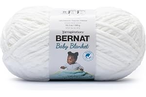 Bernat BABY BLANKET BB White Yarn - 1 Pack of 10.5oz/300g - Polyester - #6 Super Bulky - 220 Yards - Knitting/Crochet