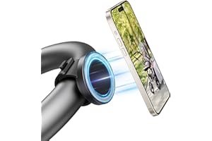 NINEFATICS Stroller Phone Holder, Compatible with MagSafe, Magnetic Handlebar Mount, 17x N52 Strong Magnets, Fits Treadmills, Peloton, Shopping & Golf Carts, Adjustable Strap, iPhone 12–17 & Android