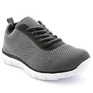 Womens Get Fit Mesh Running Trainers Athletic Walk Gym Shoes Sport Run - Grey - 6 - 39 - CD0052